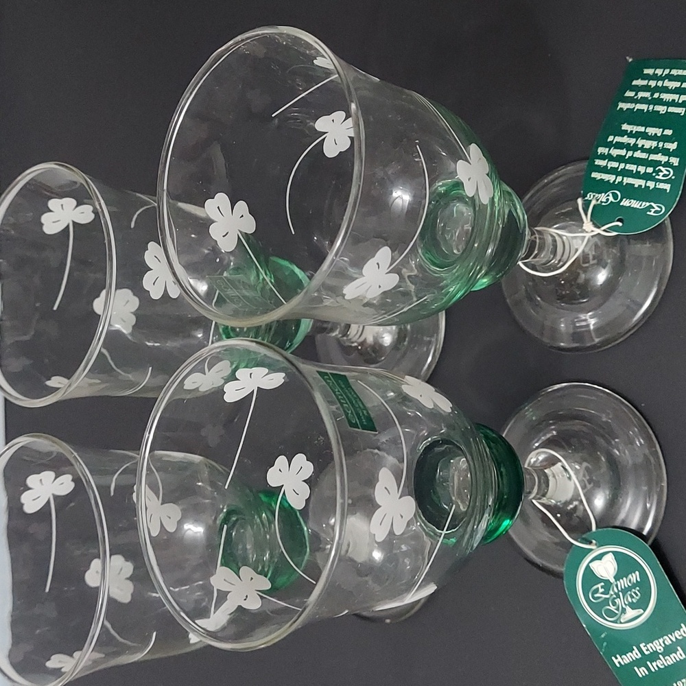 Vintage Eamon Glass Water Goblets (Set Of 4)